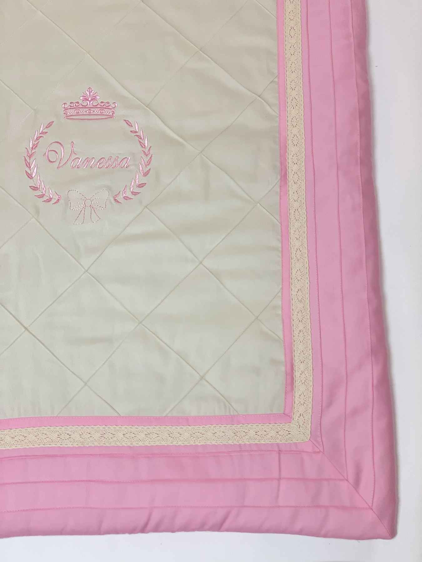 Baby Pink Crib Bedding Set for Girls with Canopy - Image 6