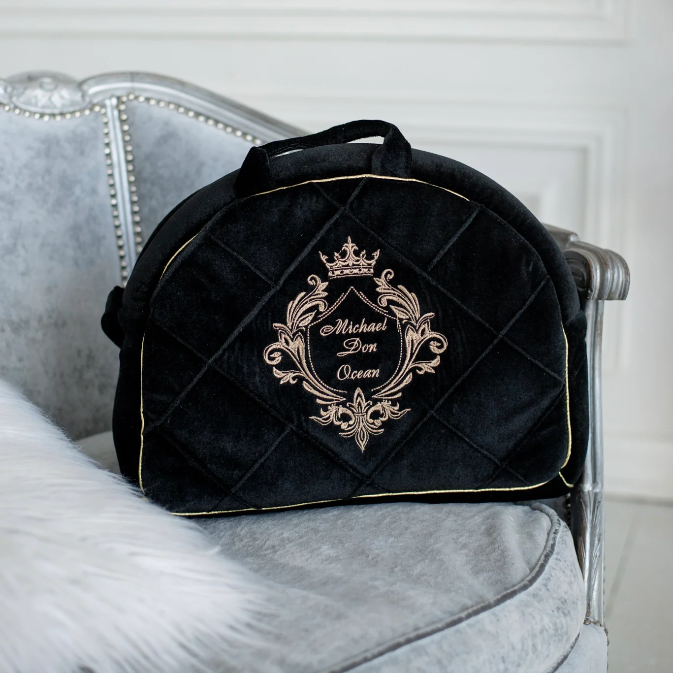 Black & Gold Personalized Doona Car Seat Accessories Set - Image 8