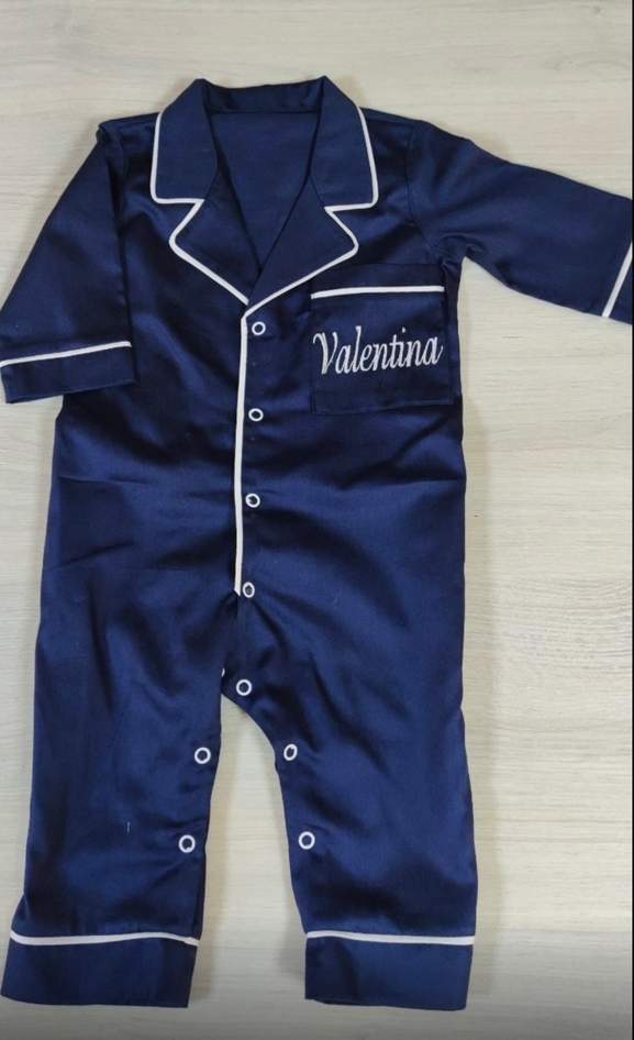 Custom Navy Blue Kids Pajamas – Personalized Cotton PJs - Image 4