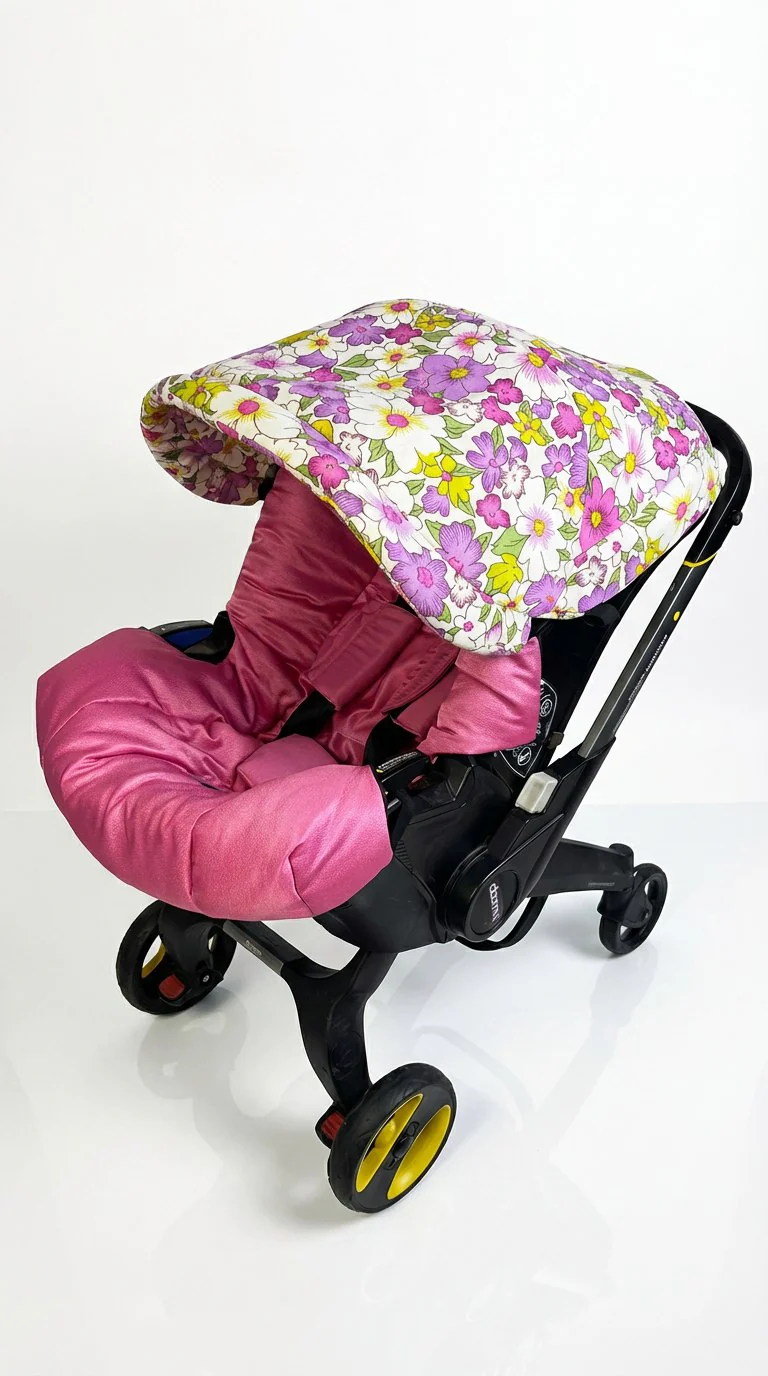 Floral Baby Car Seat Cover Set – Pink Interior Design - Image 2