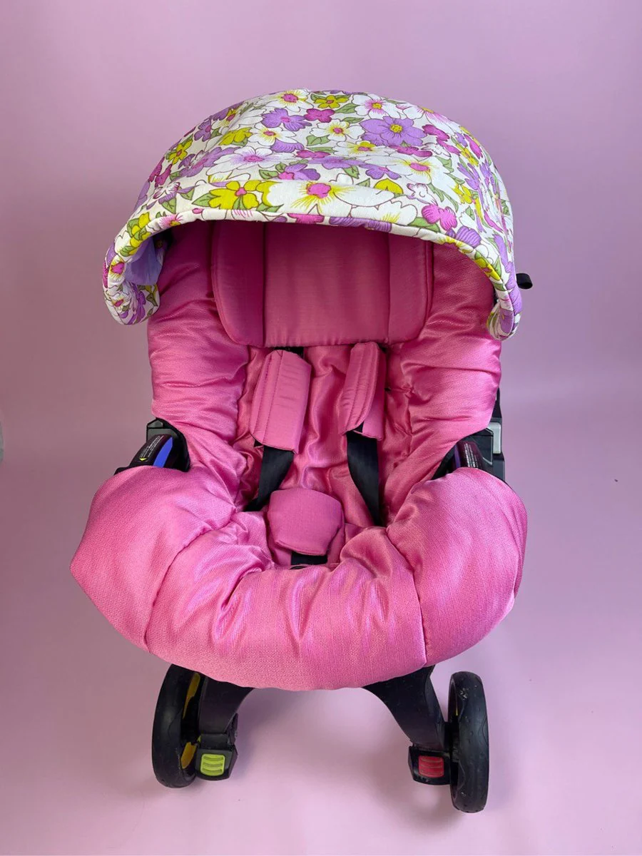 Floral Baby Car Seat Cover Set – Pink Interior Design - Image 3