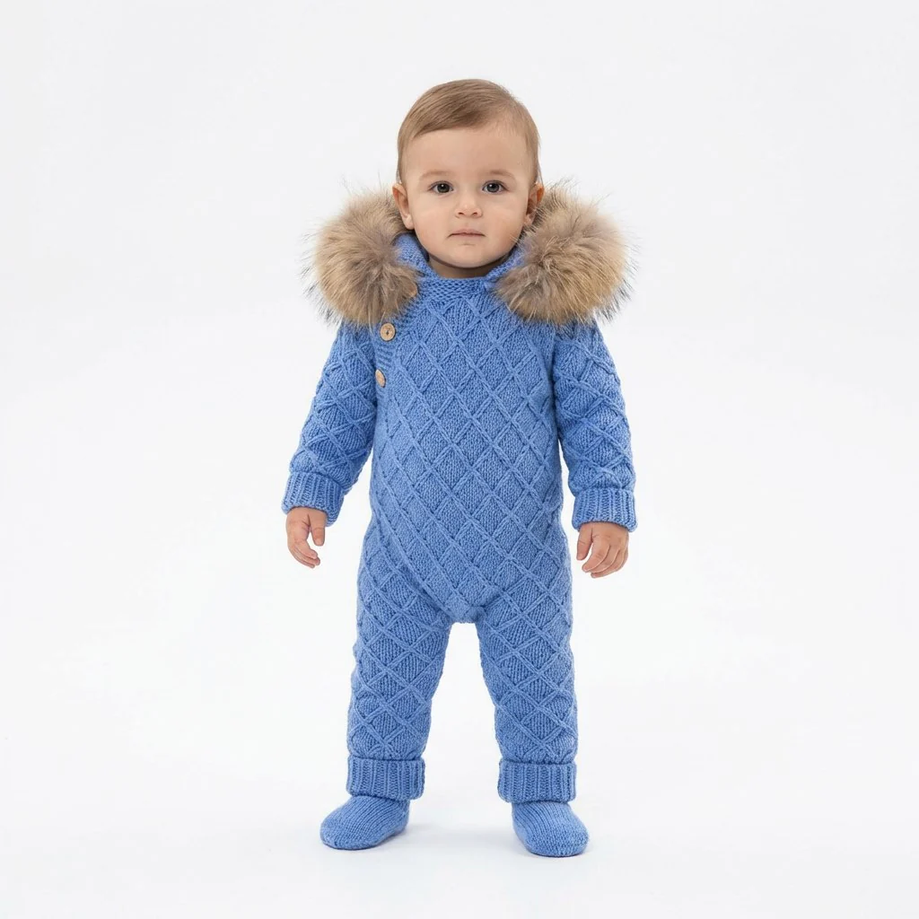 Handmade Baby Knit Pom Pom Hat & Scarf Winter Set