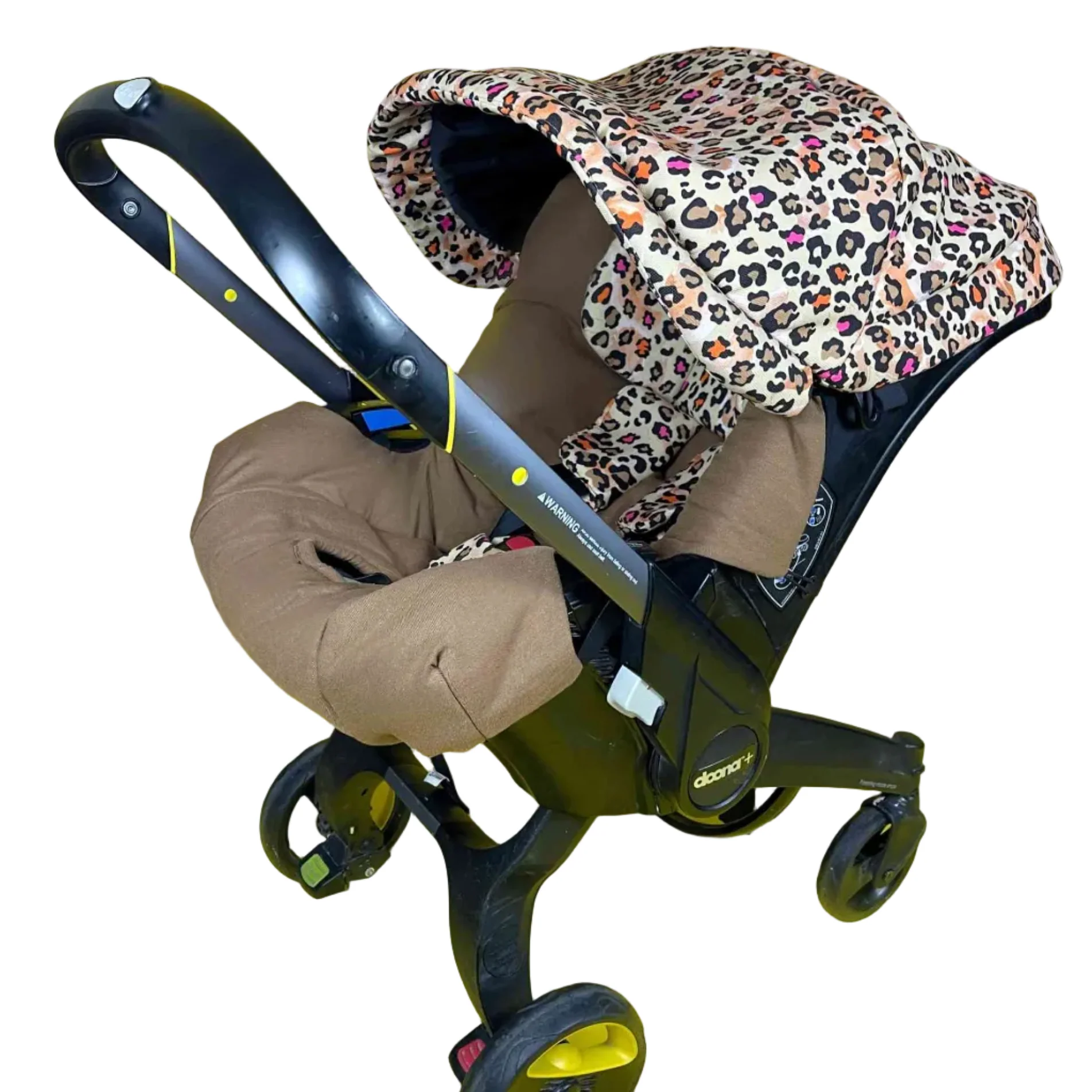 Leopard Print Baby Car Seat Cover Set with Padded Seat - Image 2
