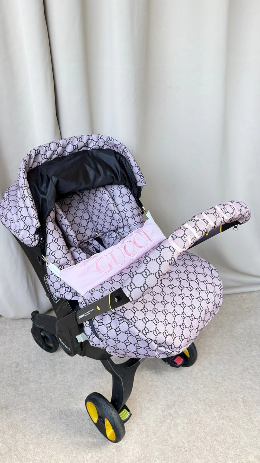 Luxury Designer-Style Baby Car Seat Cover Replacement Set - Image 4
