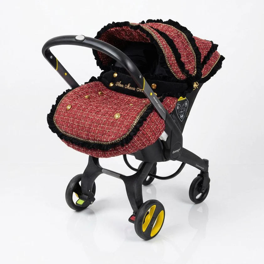 Luxury Red Tweed Baby Car Seat Cover Set