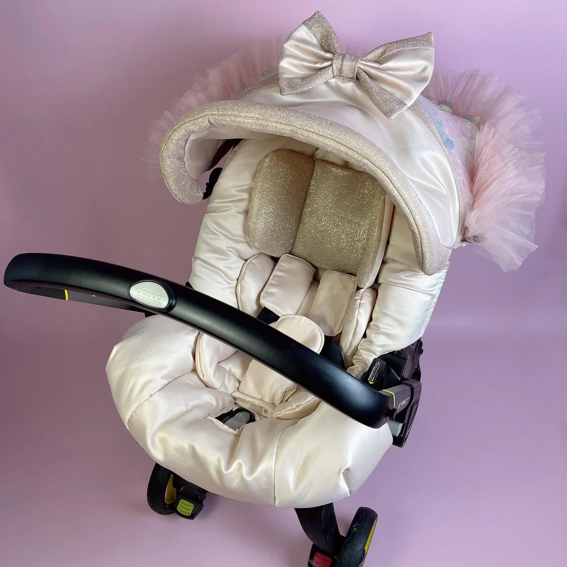 Mermaid Baby Girl Car Seat Cover – Pink Coastal Design - Image 7