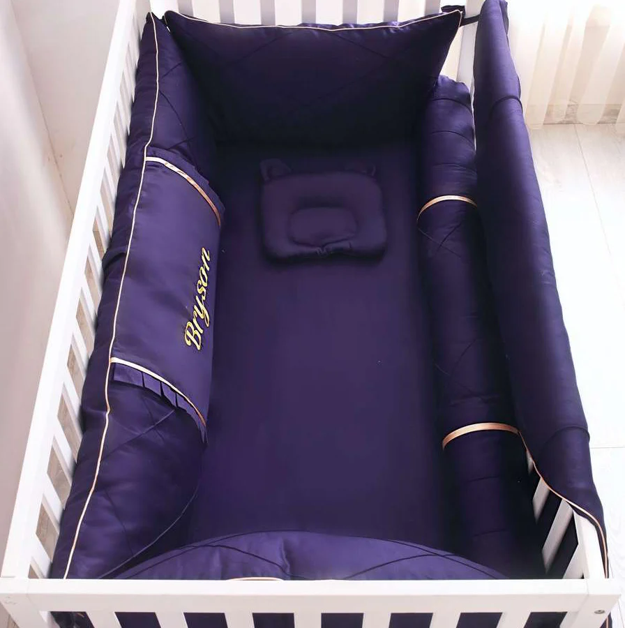 Navy Blue Baby Boy Crib Bedding Set Essentials - Image 2
