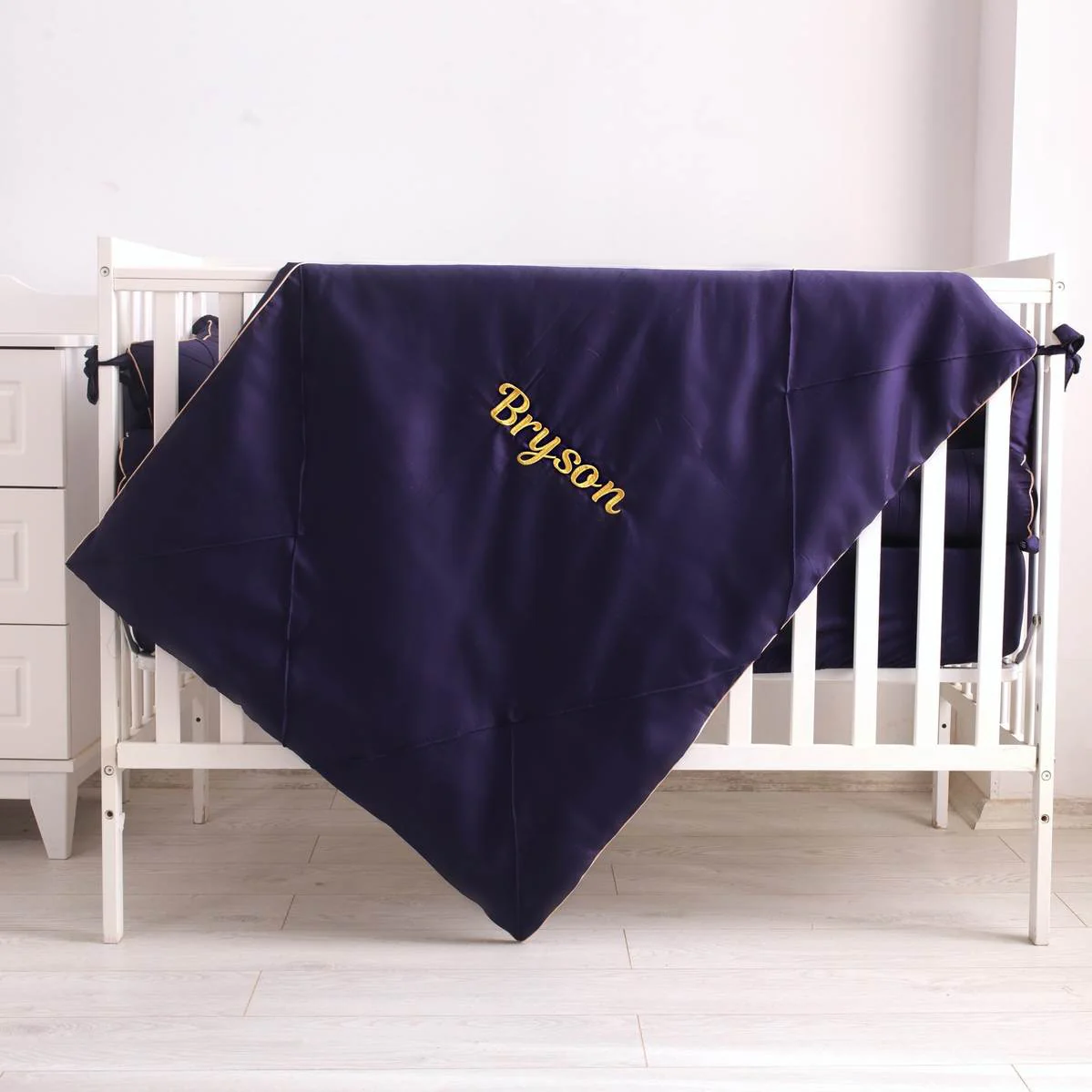 Navy Blue Baby Boy Crib Bedding Set Essentials - Image 4
