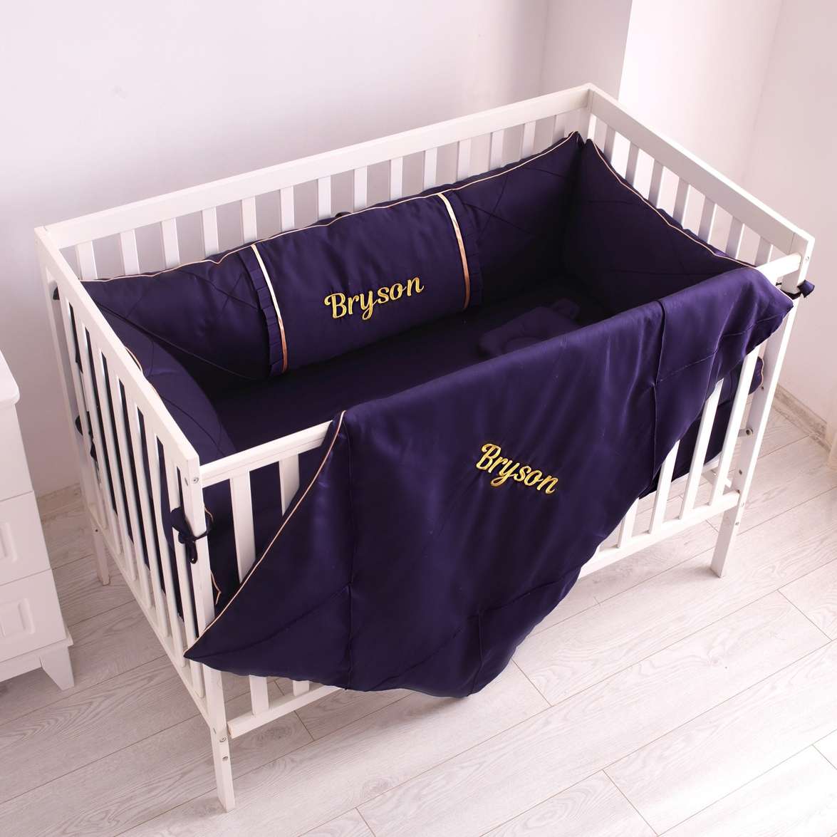 Navy Blue Baby Boy Crib Bedding Set Essentials - Image 5