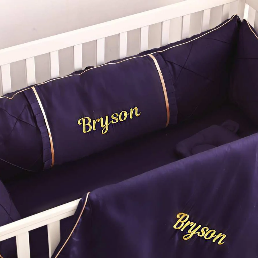 Navy Blue Baby Boy Crib Bedding Set Essentials - Image 7