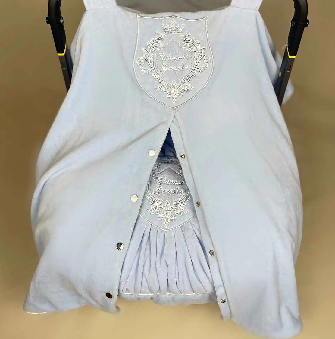 Personalized Pastel Baby Car Seat Cover Set with Footmuff - Image 4