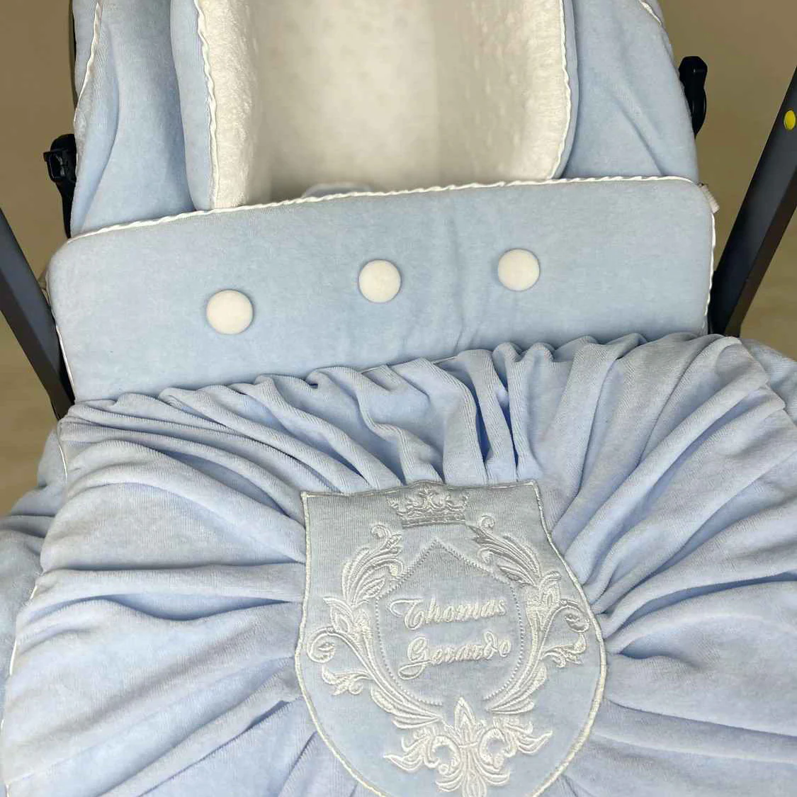 Personalized Pastel Baby Car Seat Cover Set with Footmuff - Image 5