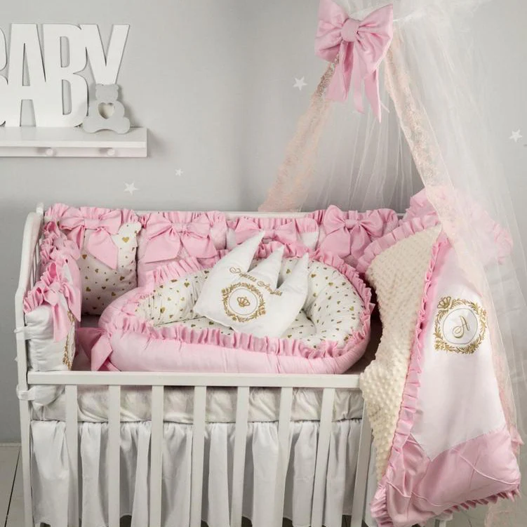 Personalized Ivory Crib Bedding Set for Baby Girl - Image 2