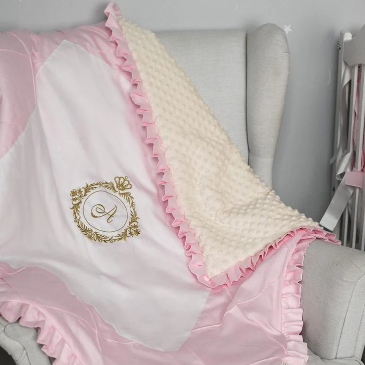 Personalized Ivory Crib Bedding Set for Baby Girl - Image 8