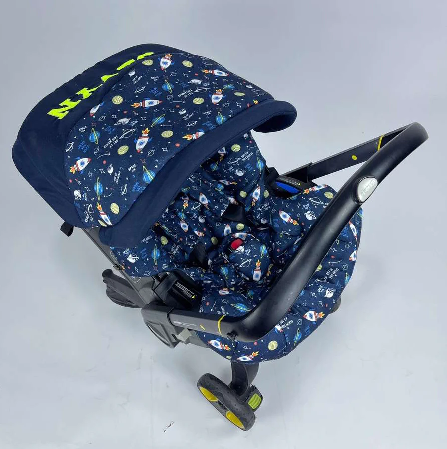 Outer Space Baby Boy Car Seat Cover – Personalized Galactic Design - Image 3