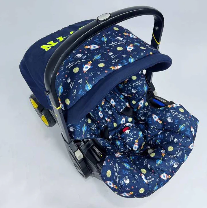 Outer Space Baby Boy Car Seat Cover – Personalized Galactic Design - Image 5