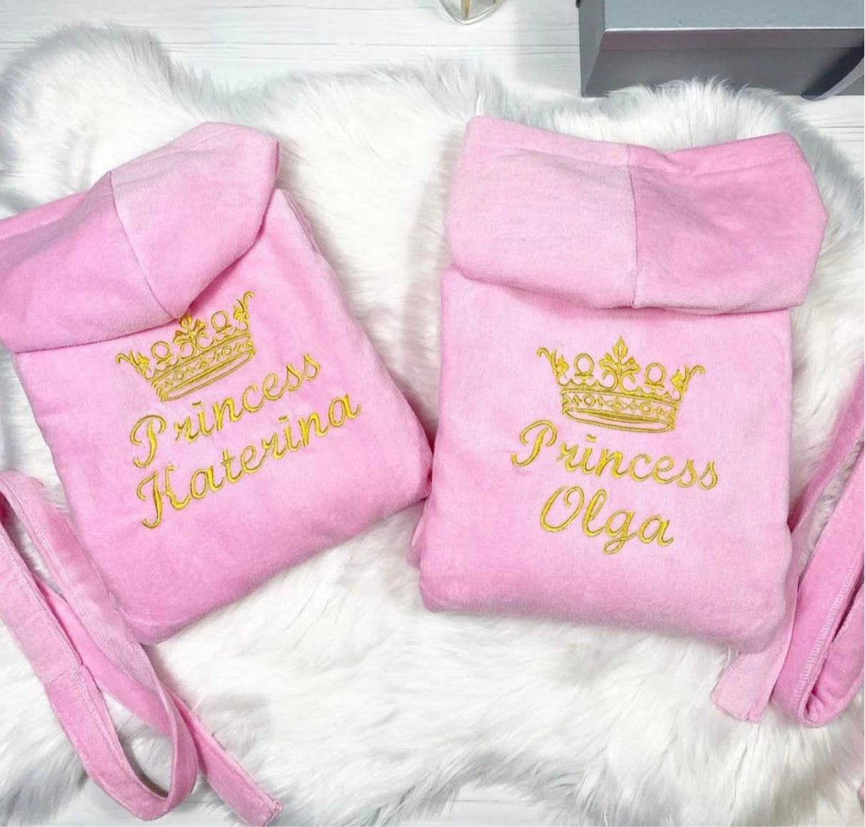 Personalized Pink Baby Robe – Monogrammed Cotton Bathrobe - Image 4