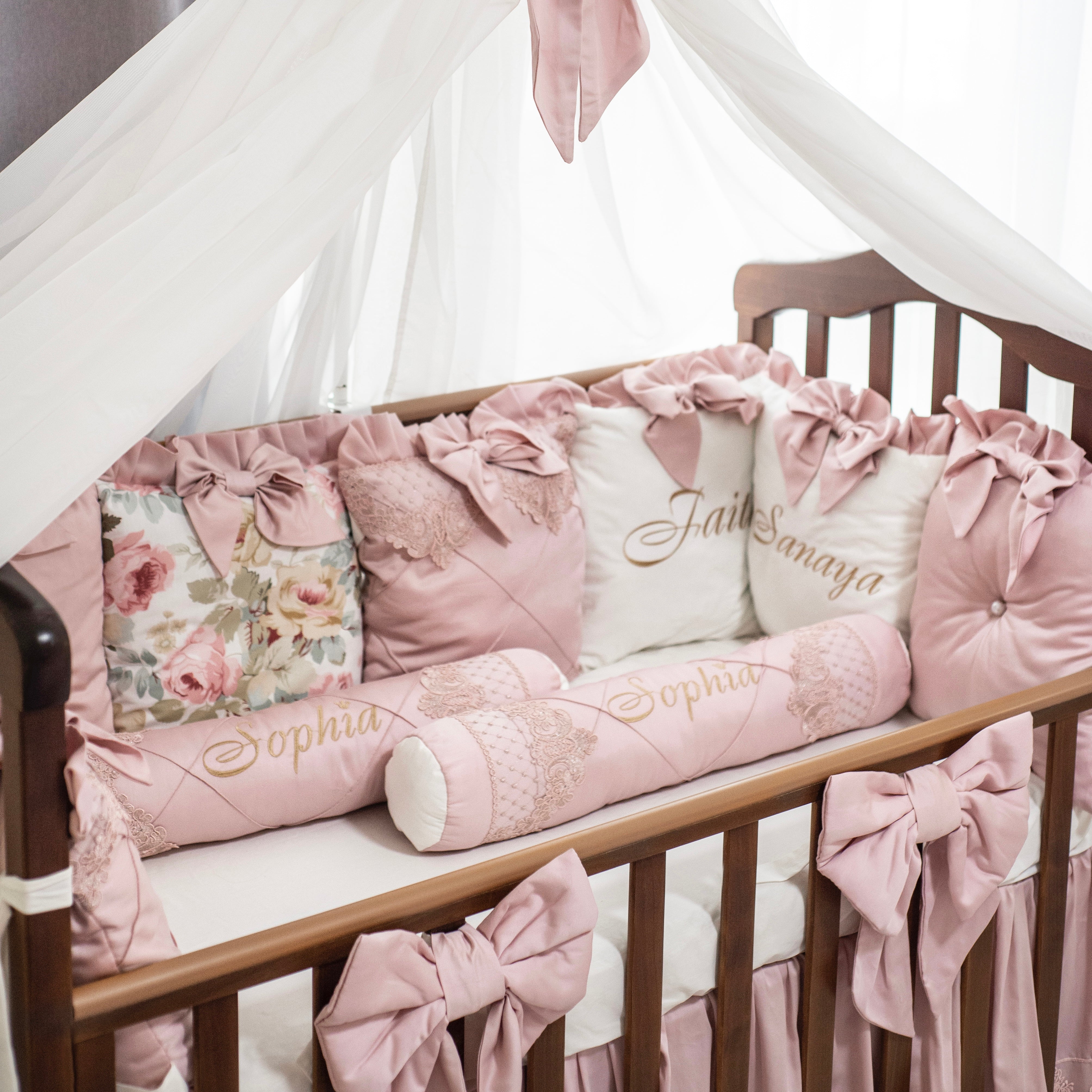 Personalized Pink Crib Bedding Set for Girl - Image 3