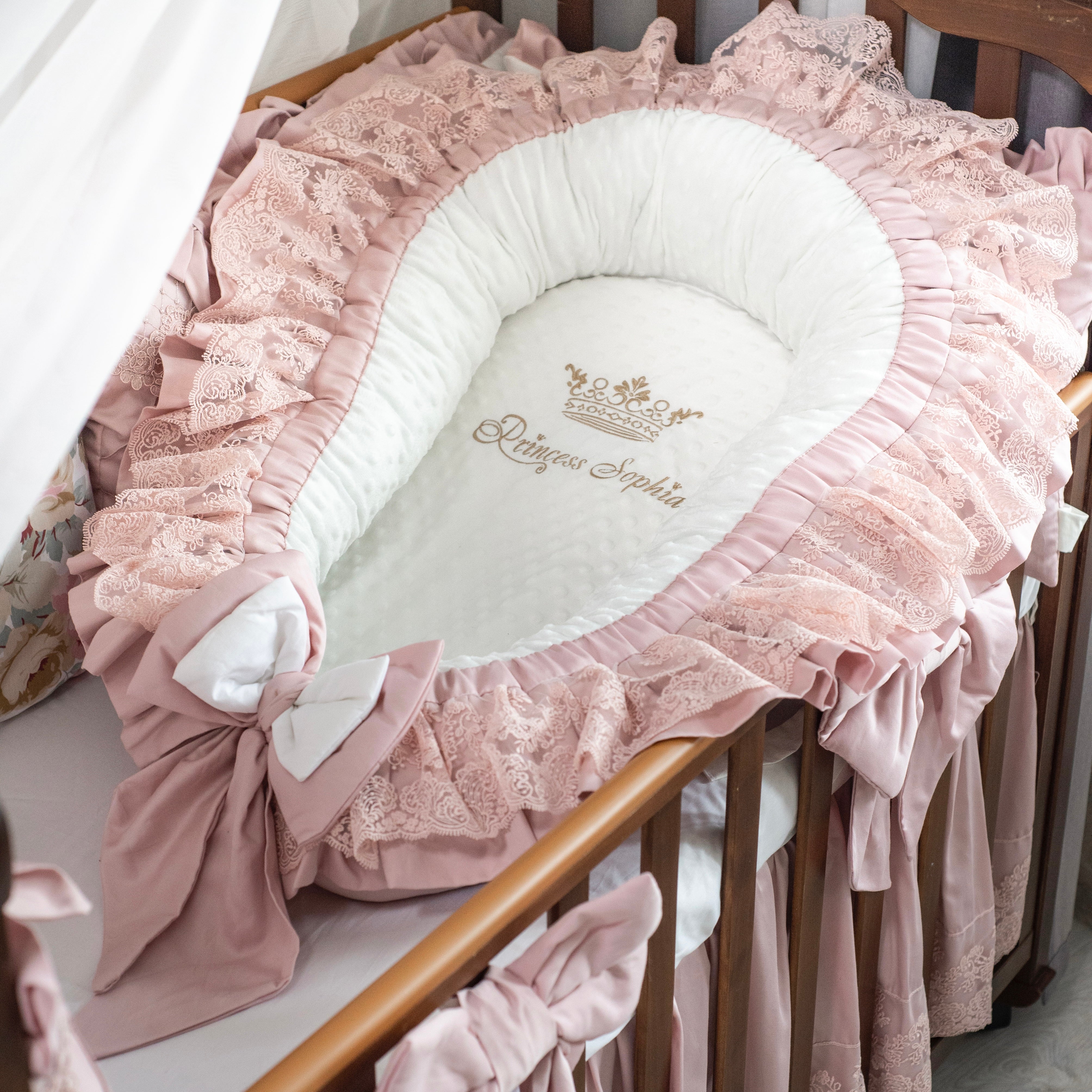 Personalized Pink Crib Bedding Set for Girl - Image 4