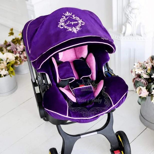 Personalized Purple Baby Car Seat Cover Set – Custom Design - Image 5