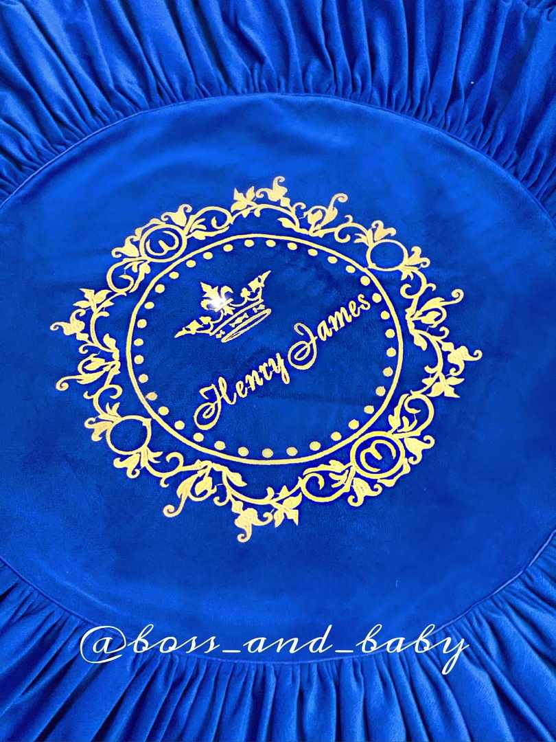 Personalized Royal Blue Play Mat – Custom Kids Rug - Image 6