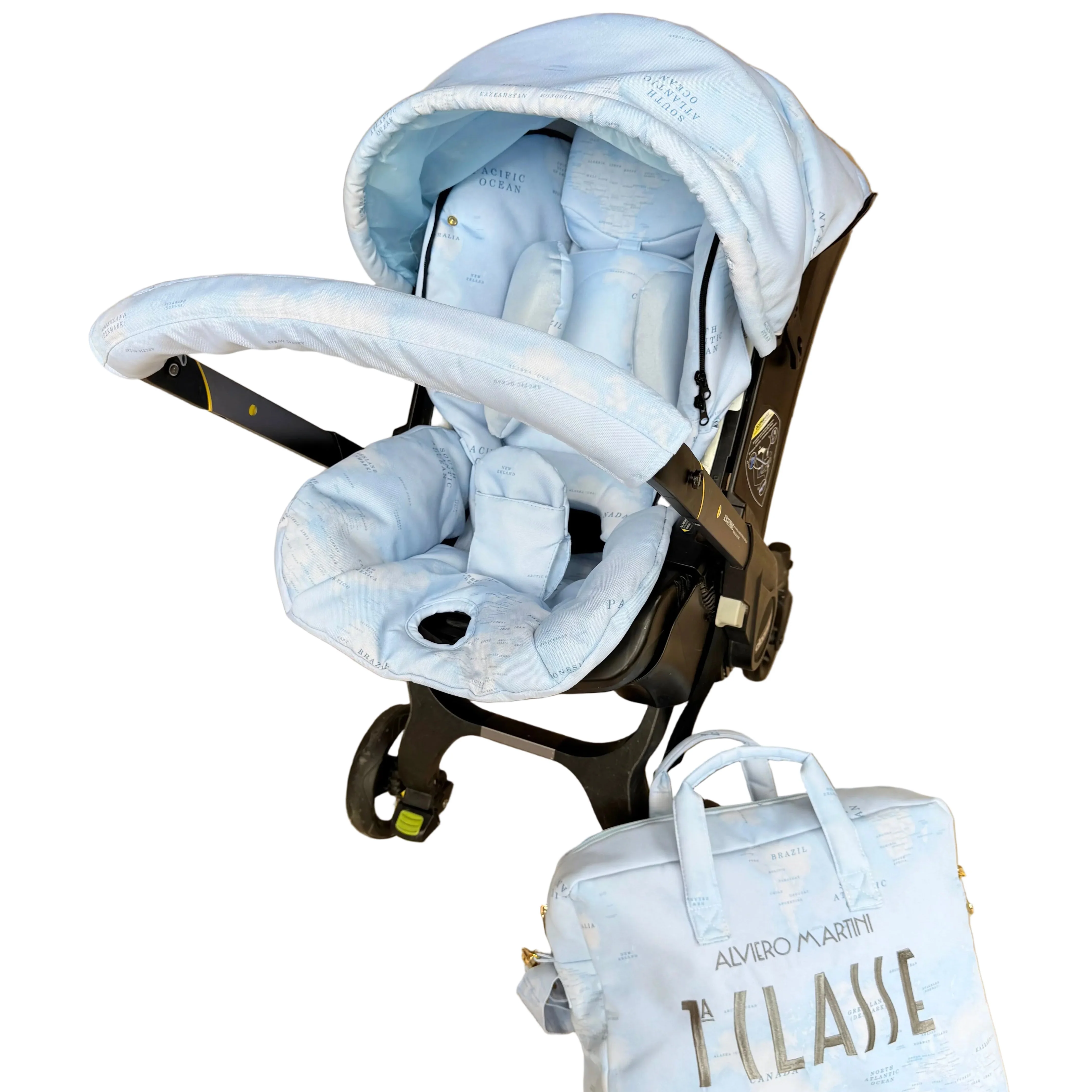 Personalized World Map Baby Car Seat Cover - Image 6