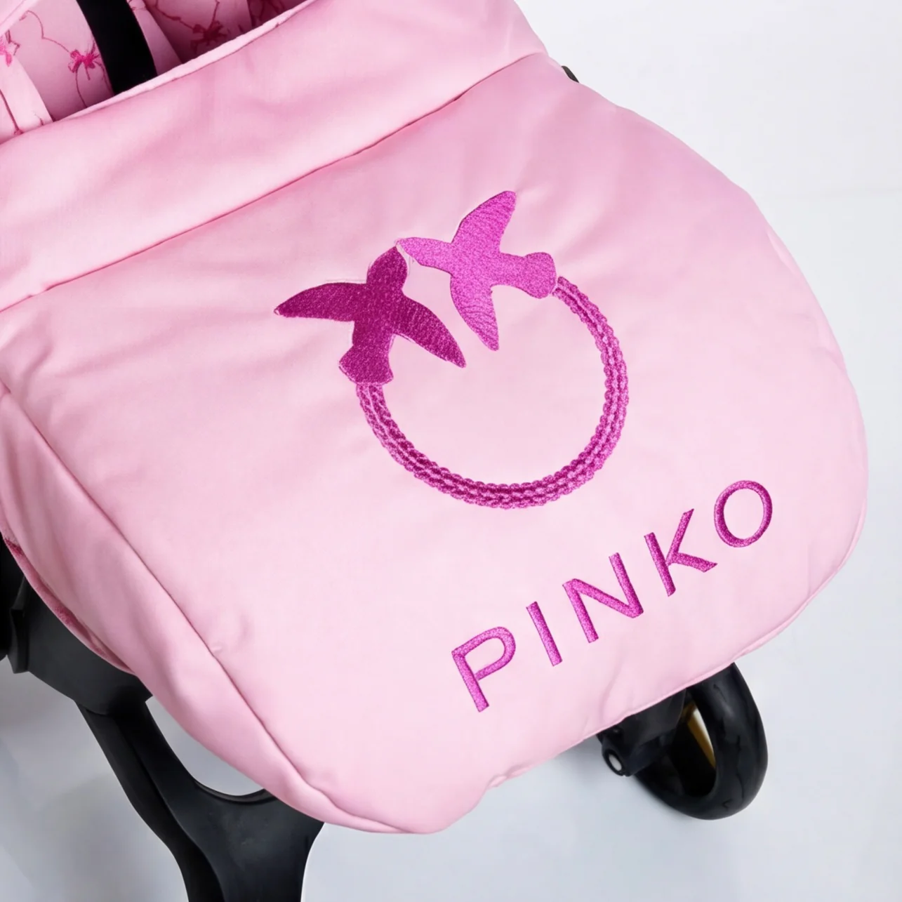 Designer-Inspired Pink Baby Car Seat Cover Set - Image 3
