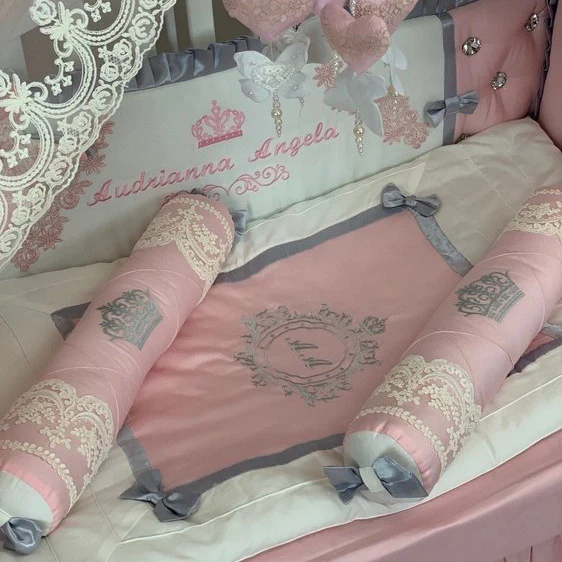 Elegant Princess Luxury Crib Bedding Set with Canopy - Image 5