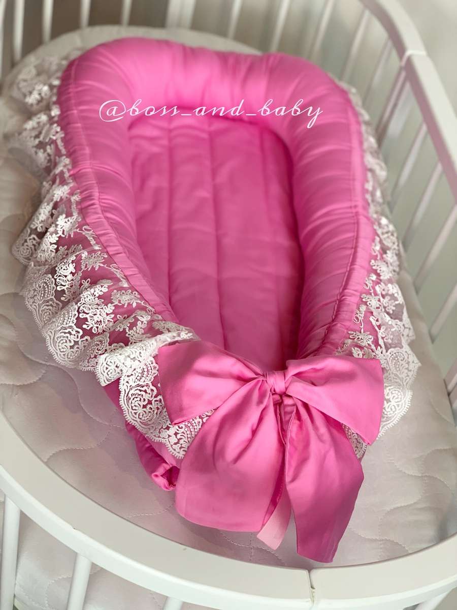 Romantic Princess Pink Baby Nest with Lace | Baby Girls Co-Sleeper - Image 5