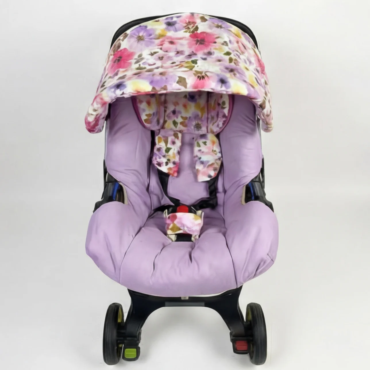 Purple Floral Baby Car Seat Cover Set – Stylish Protective Design - Image 2