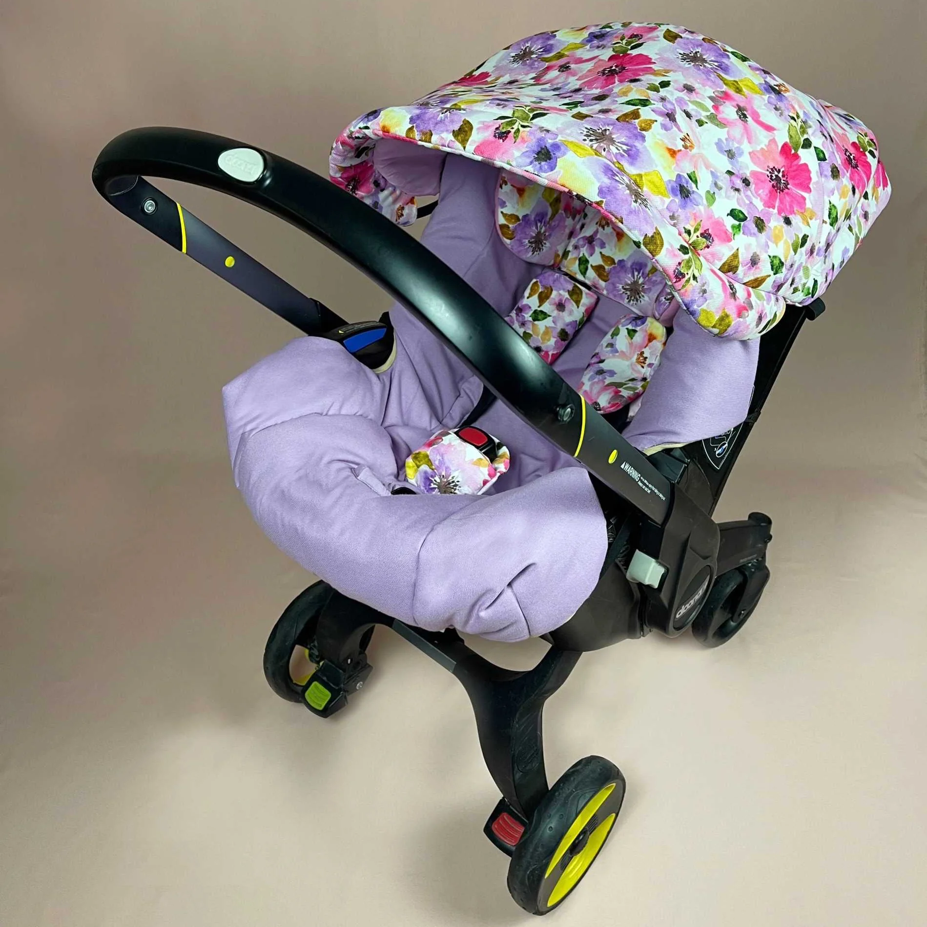 Purple Floral Baby Car Seat Cover Set – Stylish Protective Design - Image 5