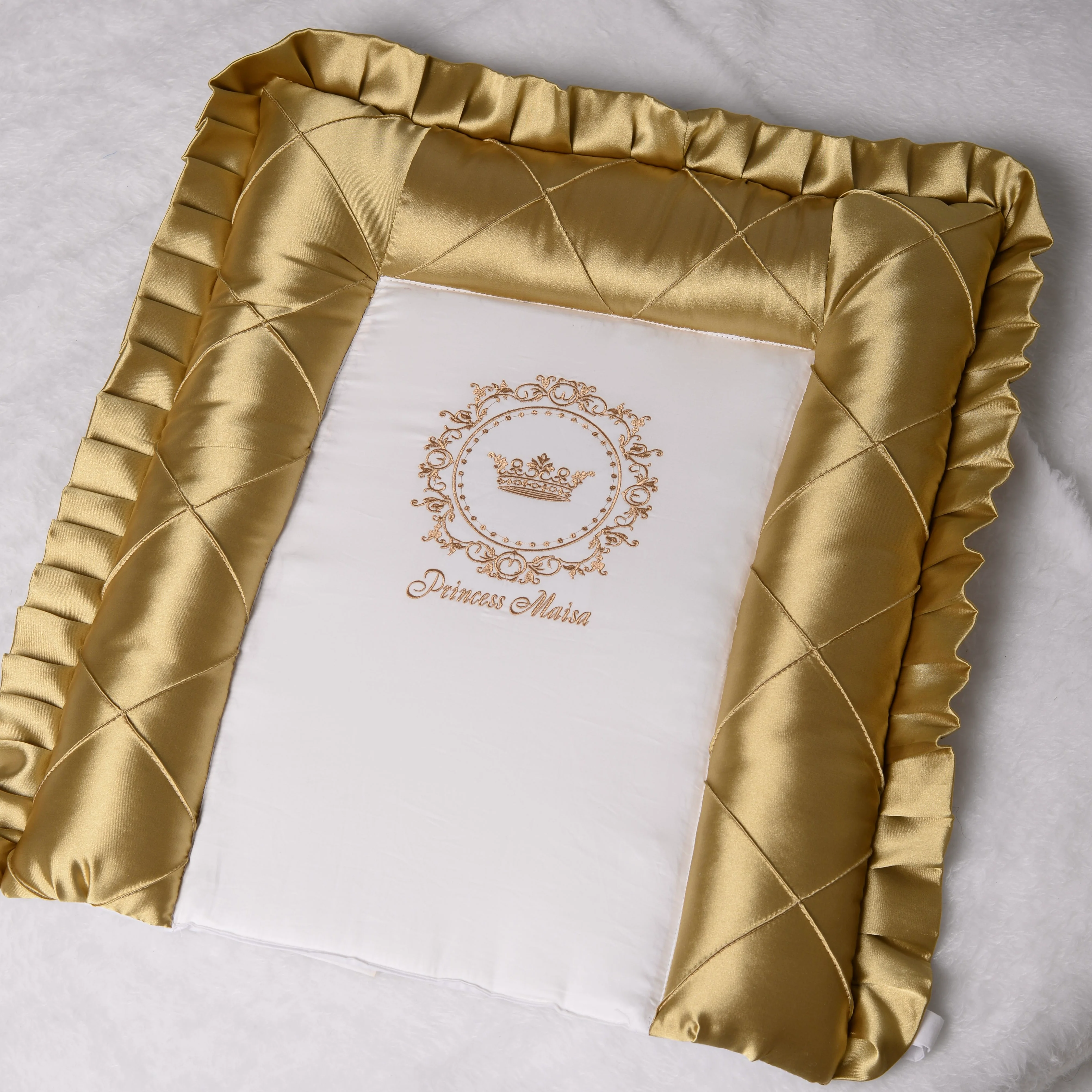 Luxury Royal Gold Crown Crib Bedding Set with Canopy - Image 6