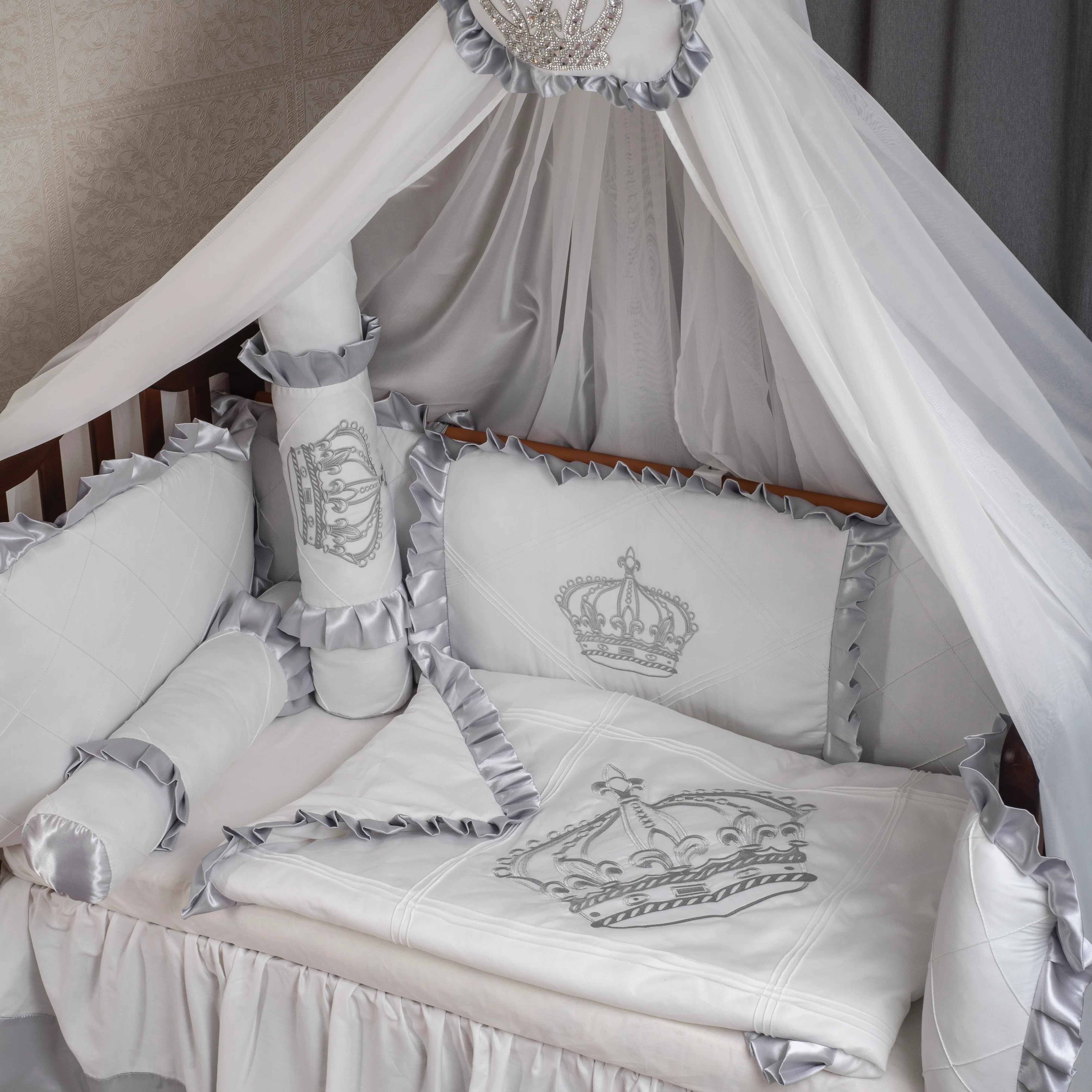 Silver Crown Baby Boy Crib Bedding Set – Newborn - Image 3