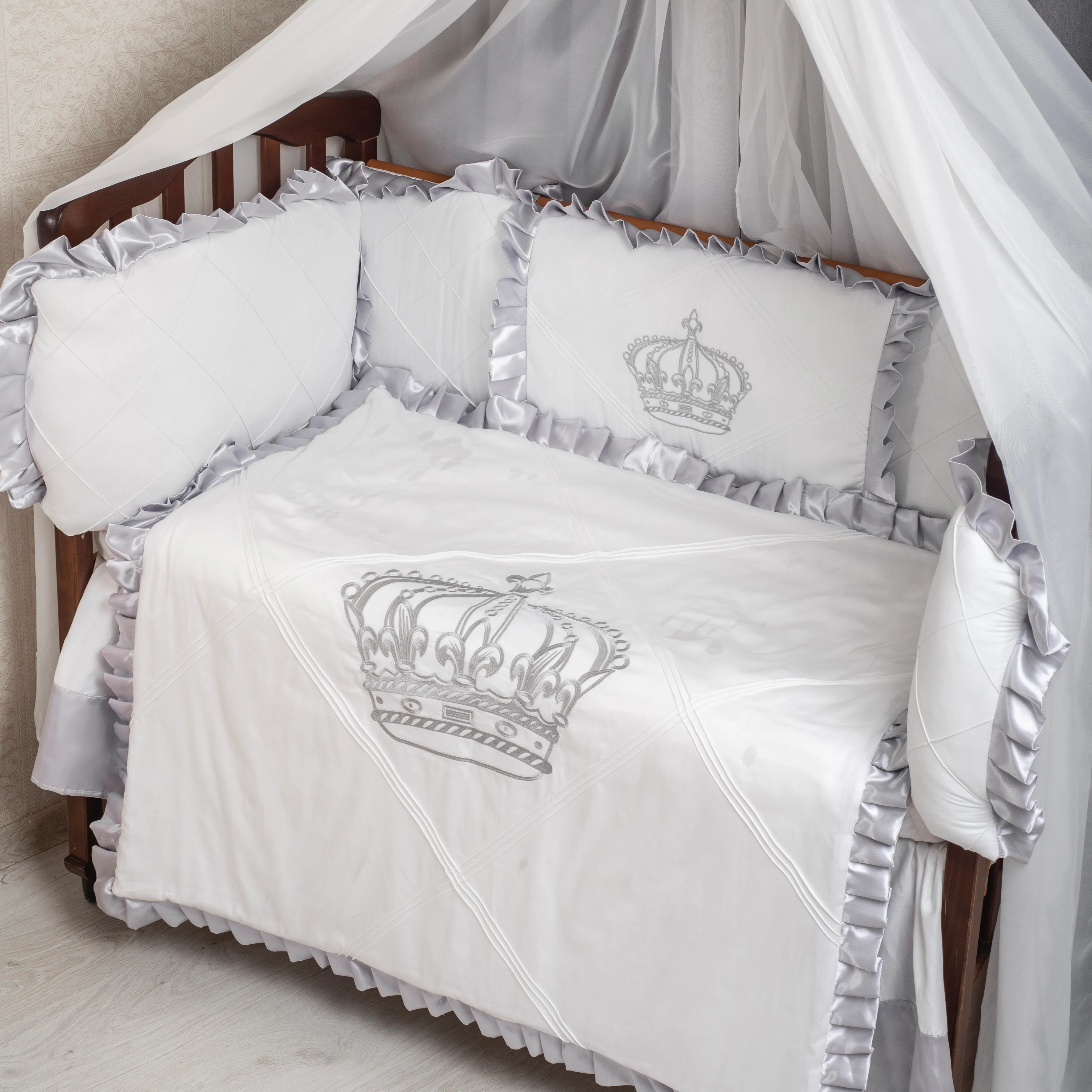 Silver Crown Baby Boy Crib Bedding Set – Newborn - Image 5