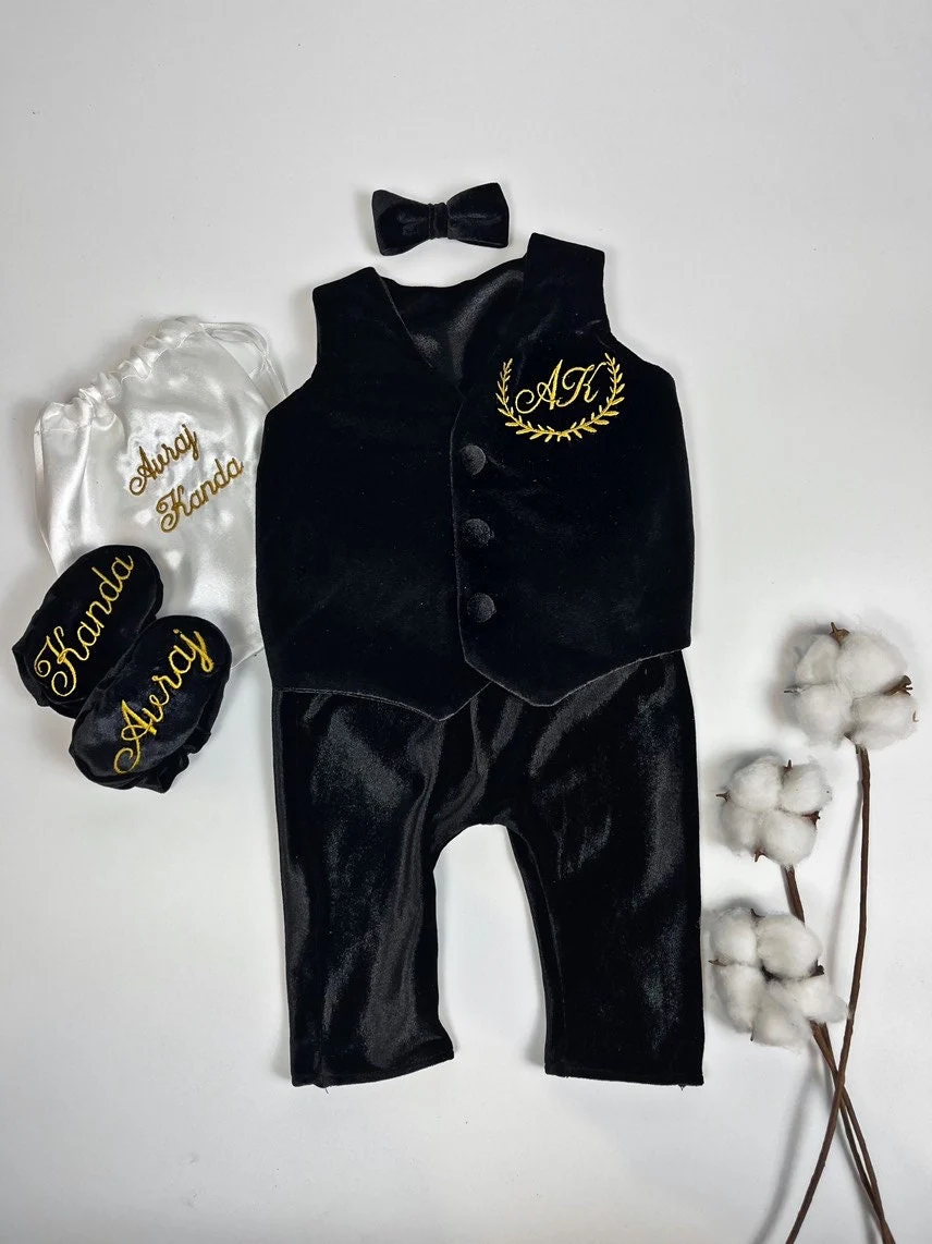 Stylish Baby & Toddler Boys Tuxedo Suit – Formal Outfit - Image 2
